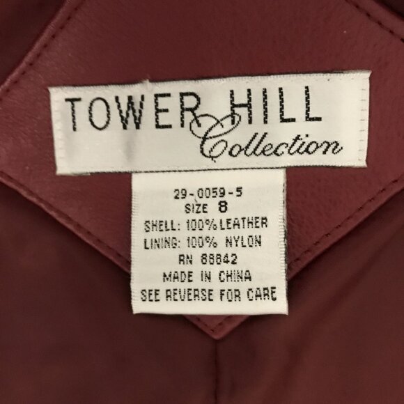 Vintage Womens Red Mid Length Leather Overcoat Size 8 NWOT - Picture 4 of 10